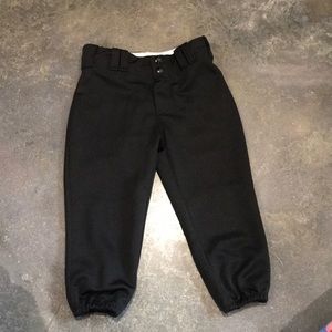 Girls black softball pants size small